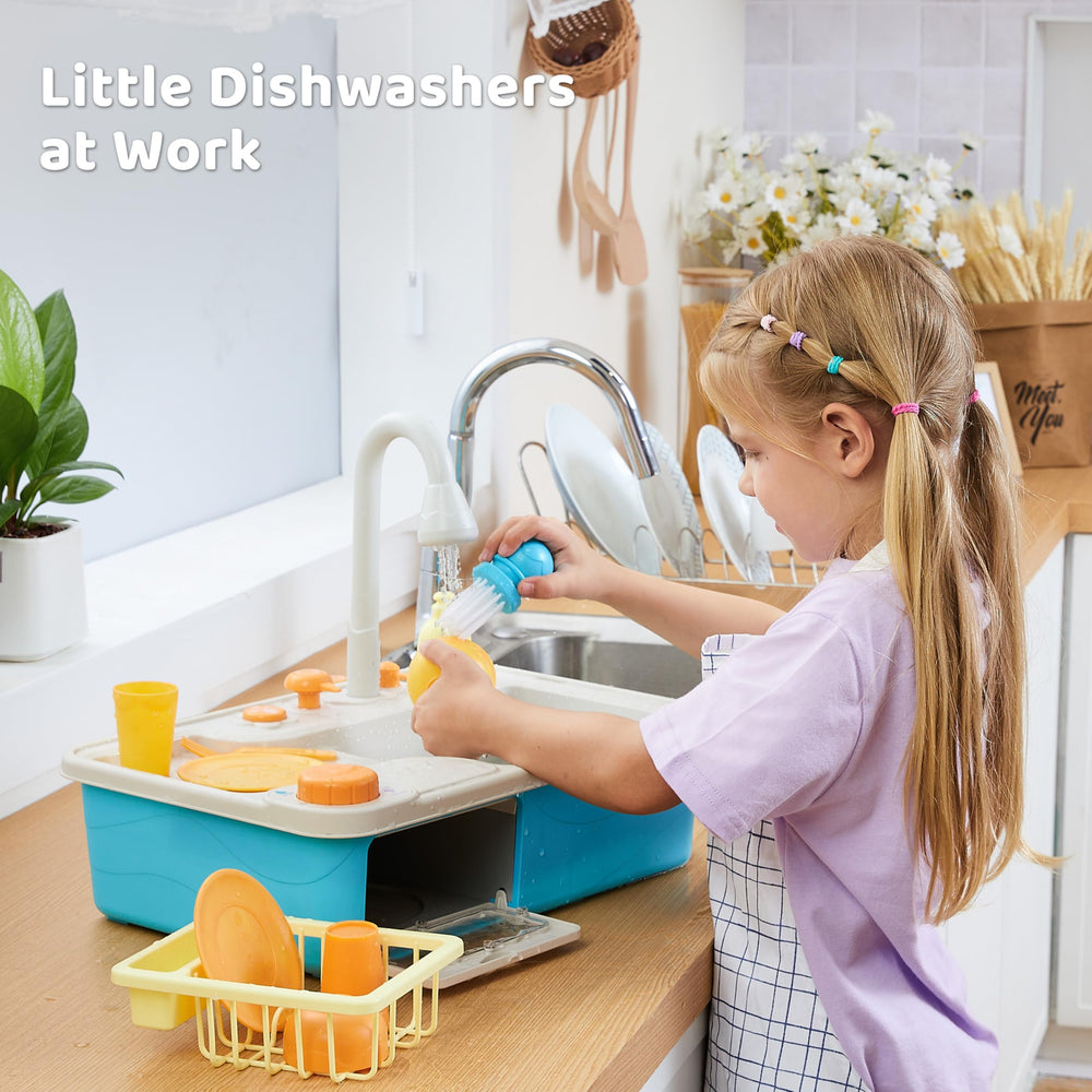 Lalalark three dishwasher modes with color lights boost pretend cleaning.