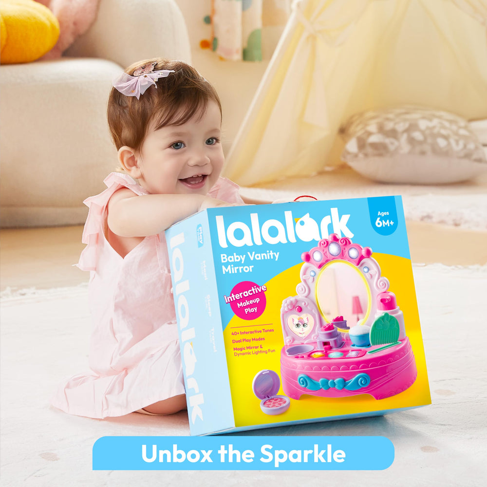 lalalark toddler vanity mini-mirror-cat-animation reveals cheerful visuals