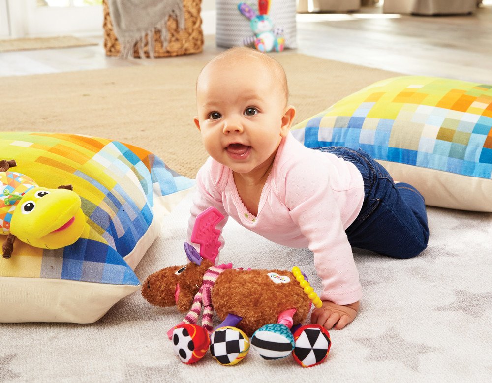 Lamaze Muffin the Moose high-contrast colorful feet support visual tracking