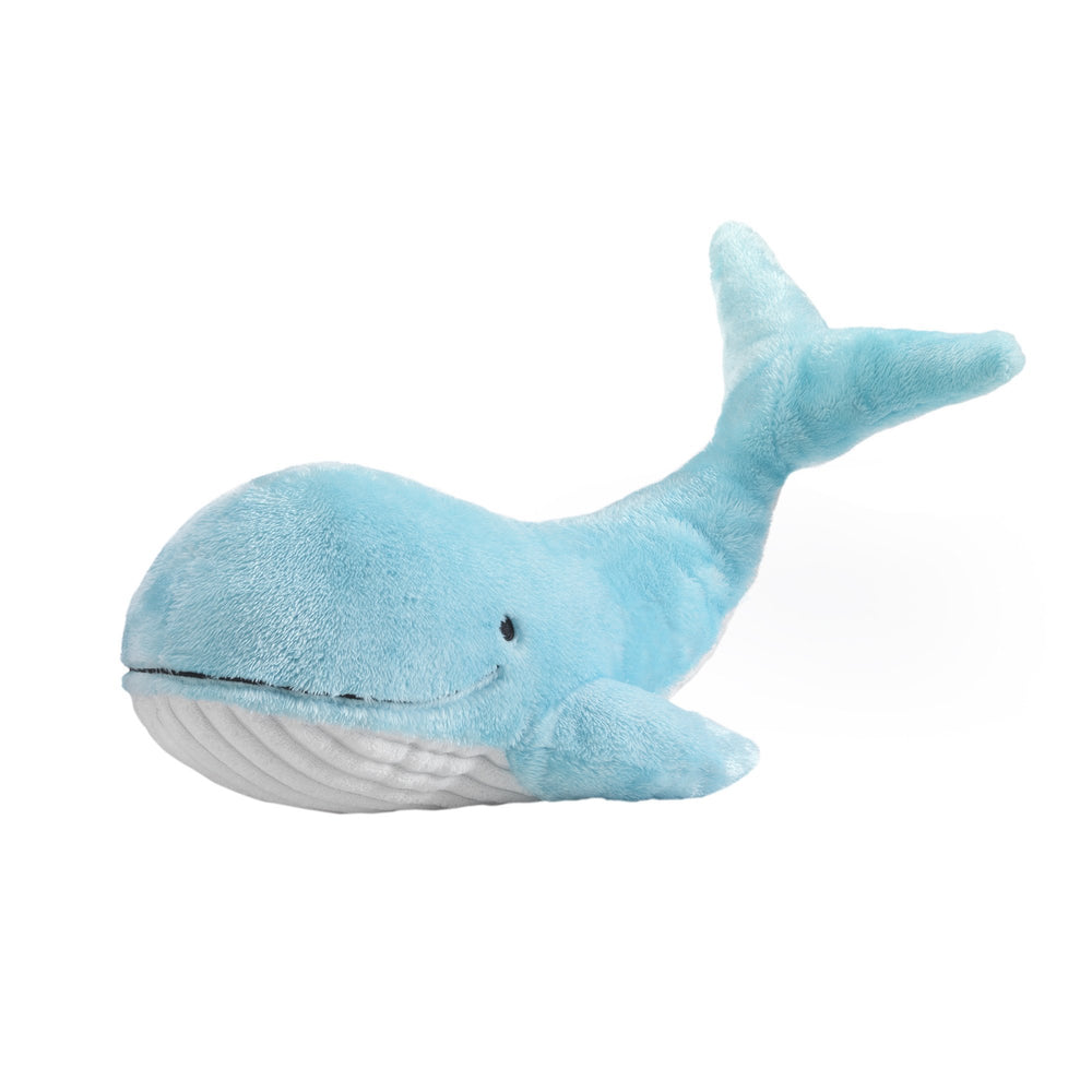 Lambs & Ivy Oceania Hoku blue plush whale, 16 inches, ideal for gentle baby cuddling.
