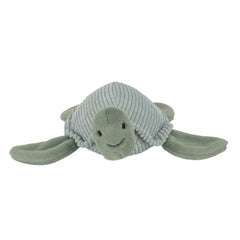 Shelly turtle plush with green minky texture for gentle snuggles