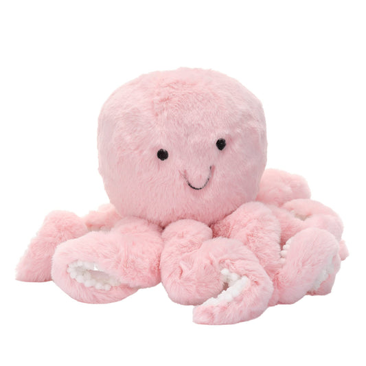 Lambs & Ivy Sea Dreams pink octopus plush, front view for cuddles
