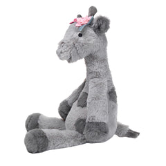 Lambs & Ivy Skylar giraffe with pink three-dimensional flowers for playful detail.