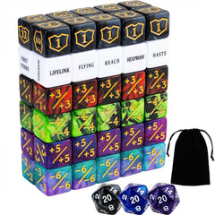LAMJAM 63-piece dice counters set for MTG, easy-to-read numerals.