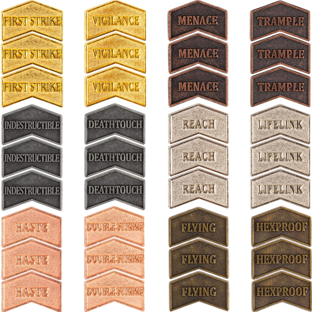 LAMJAM MTG token set in black for Deathtouch and Indestructible counters, durable and portable.