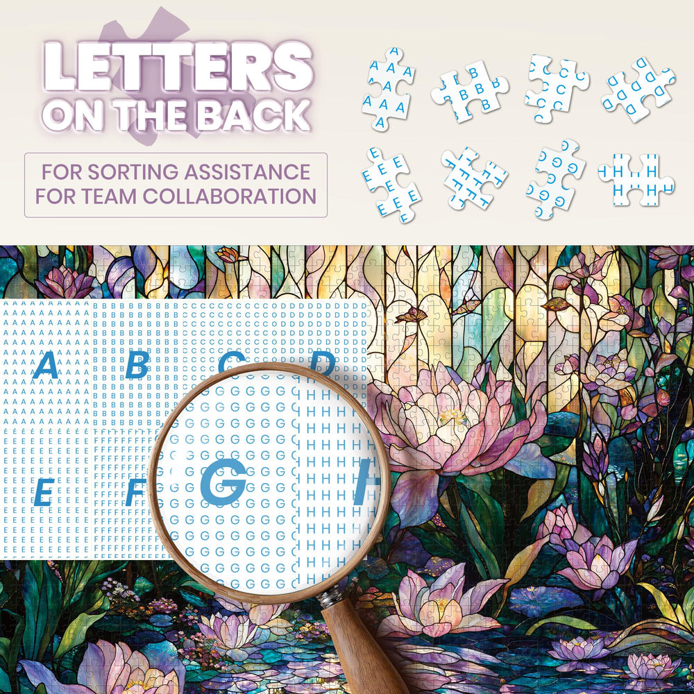 Lamplig puzzle back-printed letters aid piece matching during assembly