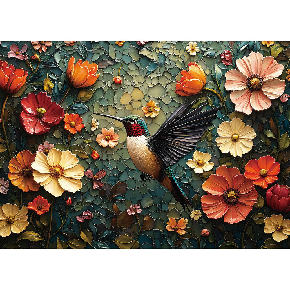 Lamplig vintage flower bird puzzle cover invites calm focus for mindful evenings.