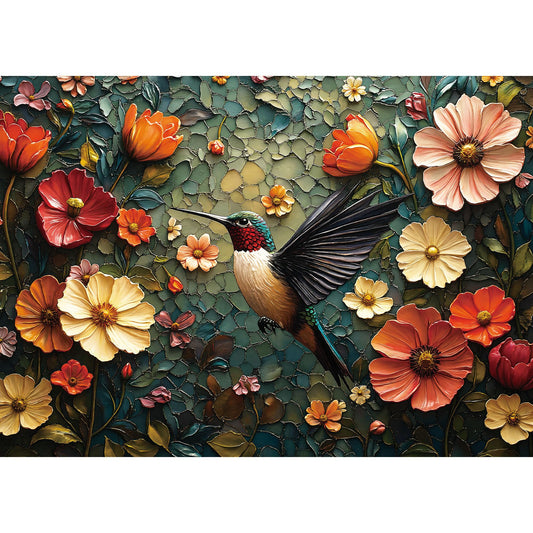 Lamplig vintage flower bird puzzle cover invites calm focus for mindful evenings.