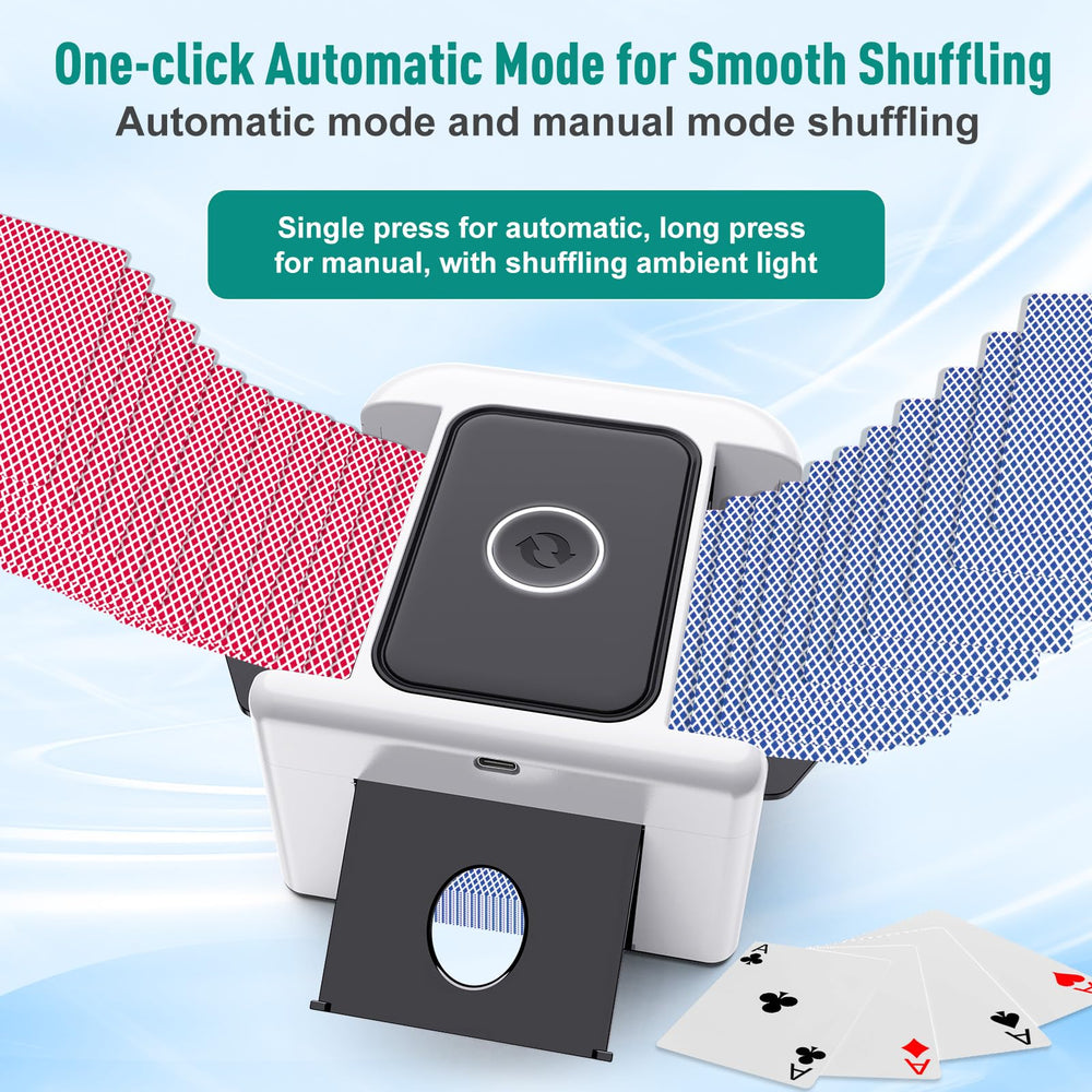 LAMZZP dual-mode shuffler with LED button for precise control.