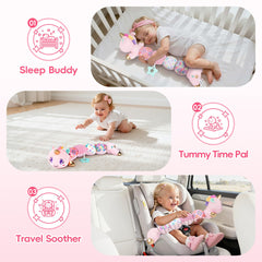 Lanbeby Unicorn Toy during tummy time showcasing sensory appeal