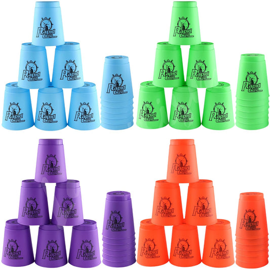 Lancisism 48Pcs blue quick stacking cups in action for rapid play and accuracy.
