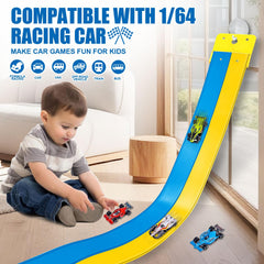 Landhix track uses suction cups to secure to windows for vertical speed play.