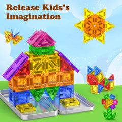 Landtaix 42-piece magnetic tiles set encourages open-ended play and STEM exploration