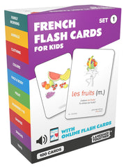 Language Together French flash cards – 100 words for daily French practice with kids.