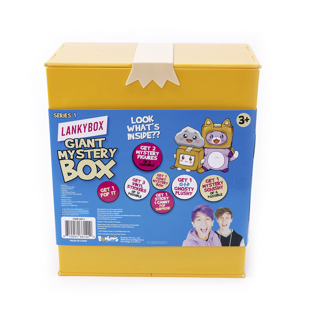 LankyBox Giant Mystery Box pop-it fidget toy in bright colors