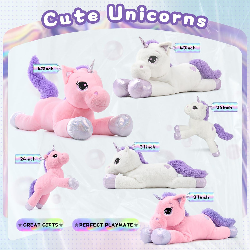 Lanmore unicorn with embroidered eyes, a safe design for hugs