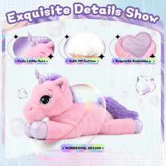 Lanmore 24-inch unicorn plush with 3D horn detail for playful charm.