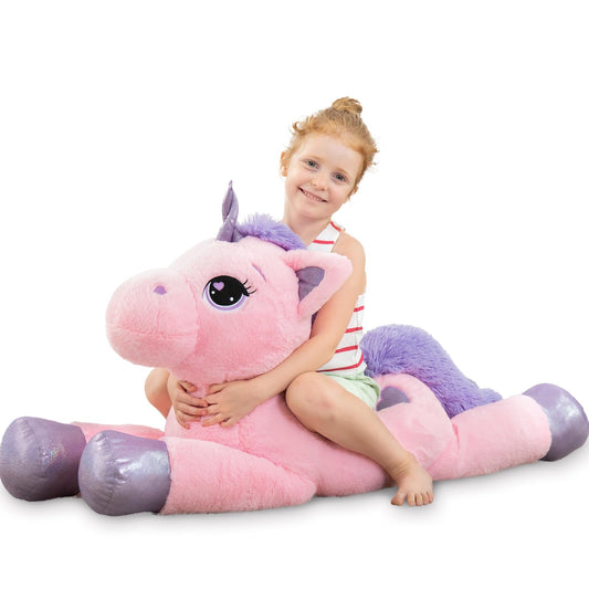 Lanmore 43-inch pink unicorn plush, a cozy cuddle companion for kids