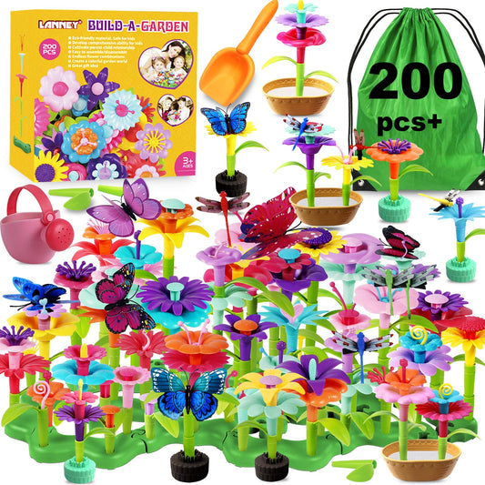 LANNEY Flower Building Toy Set pieces for versatile flower designs