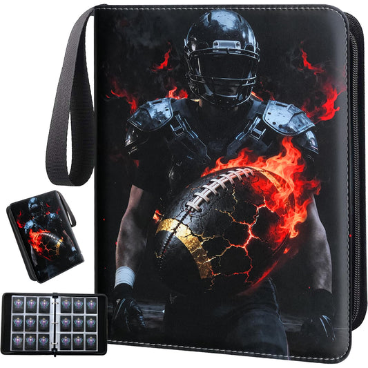 LaoJiang football card binder with 900 pockets keeps cards organized and protected.