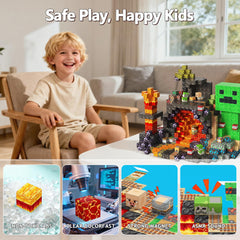 Laoren magnetic building blocks durable ABS plastic ensures safe, easy cleaning play.