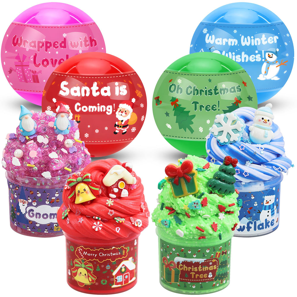 LAWOHO Christmas slime kit with pink bubbles for sensory play and holiday fun