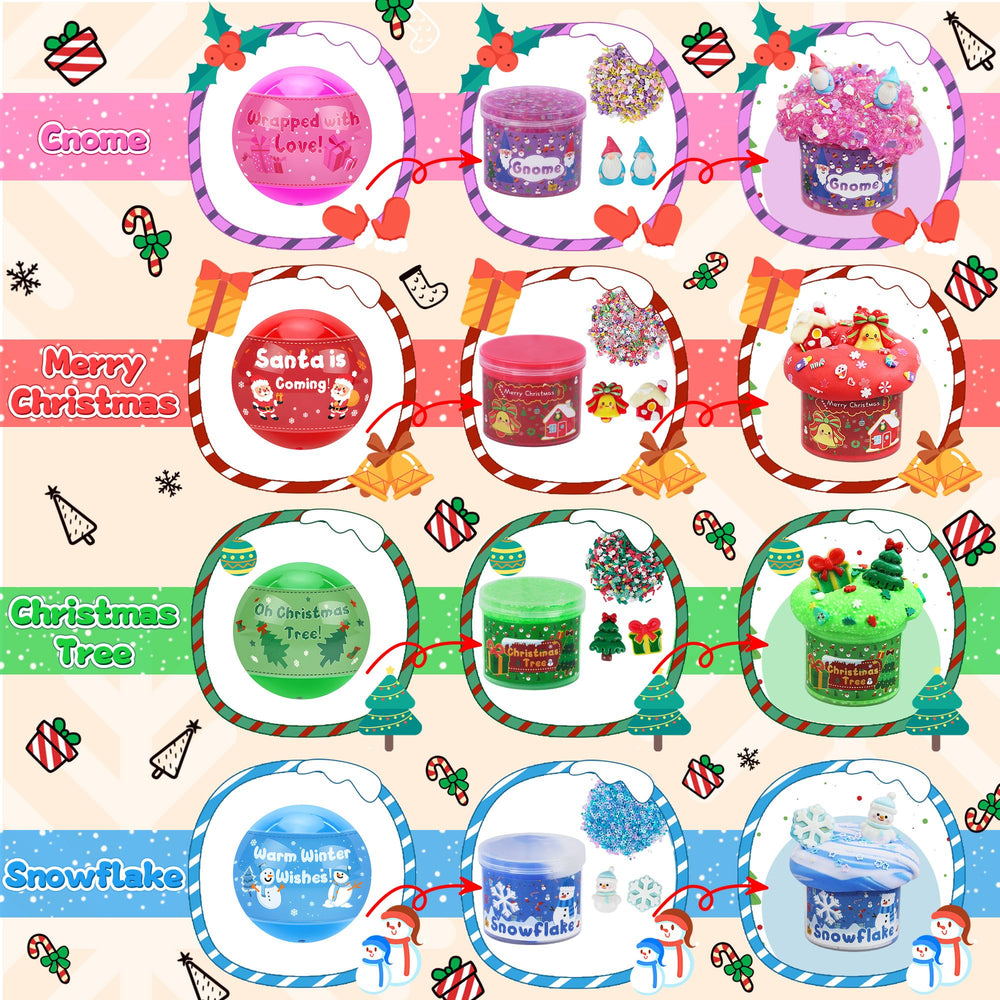 LAWOHO four pre-filled slime balls with mix-ins for creative play