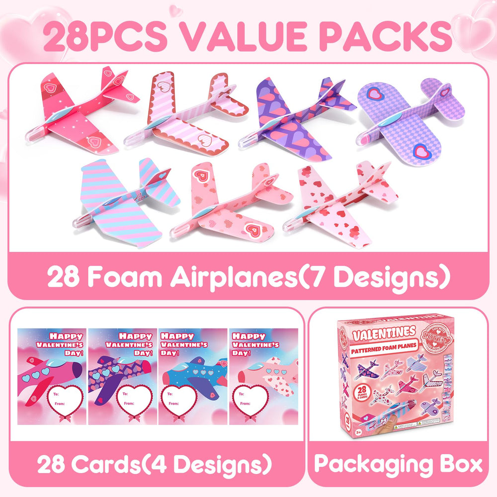 Laoyebaohao foam airplane valentines cards durable and safe for school.