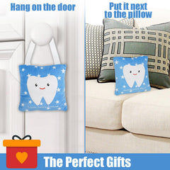 LAPEQQIOJEJ Tooth Fairy Pillow shows hanging strap for door knob access