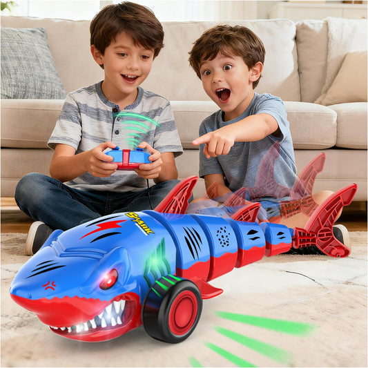 Laradola Shark RC car front view showing bold design for energetic play.