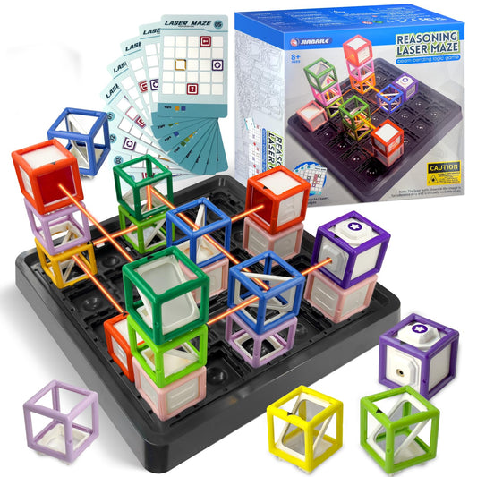 Laser Maze game board top view with mirrors and laser for hands-on optics exploration.