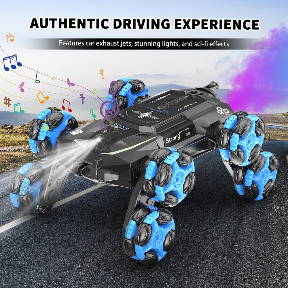 LASGU 8WD gesture sensing stunt car swing arms in action enabling 360° drift