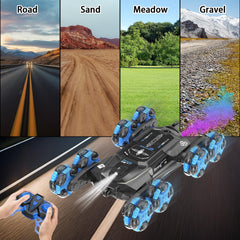 LASGU 8WD gesture sensing stunt car two rechargeable batteries for longer play