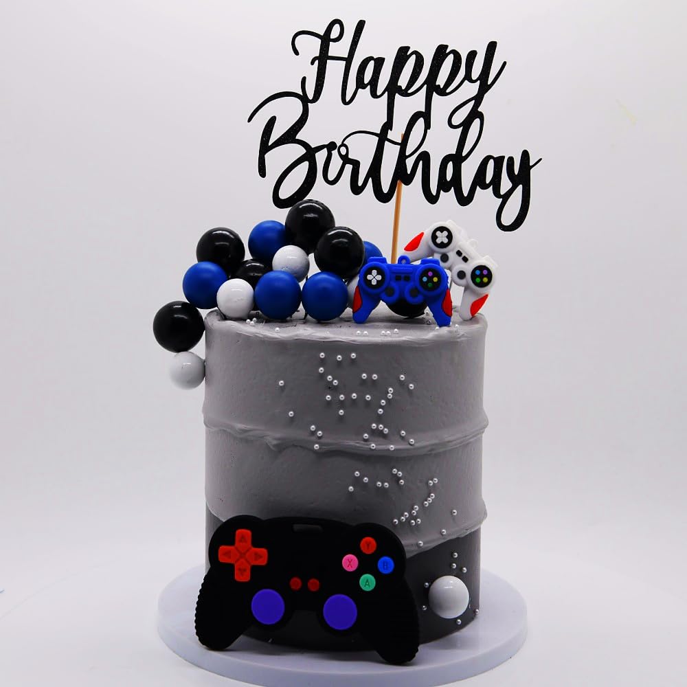 LAST HOE DOWN happy birthday cake decoration adds playful gaming flair