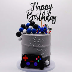LAST HOE DOWN happy birthday cake decoration adds playful gaming flair