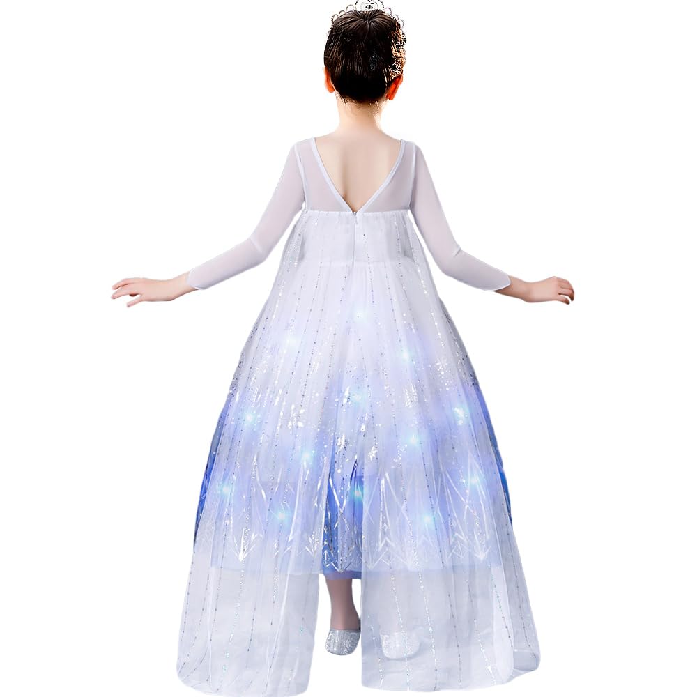 Latocos light up princess dress in dark glow shows safe night time appeal