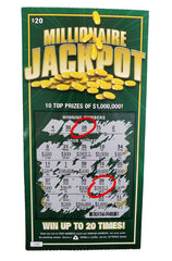 Laughing Smith Millionaire Jackpot tickets closeup with convincing print