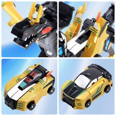 Lavekywasa car transforming toy in crash moment reveals dinosaur mode