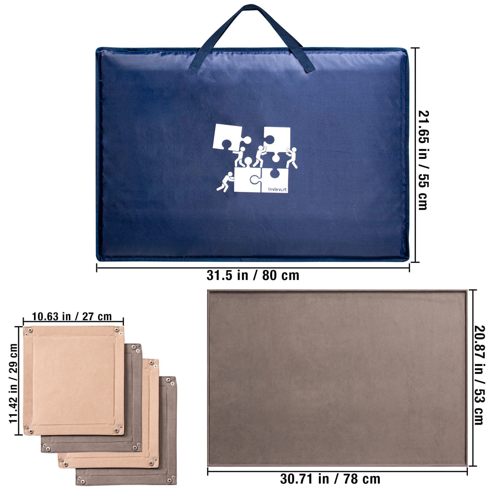 Sturdy handle on Lavievert puzzle board for easy transport.