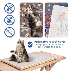 Lavievert puzzle surface accommodates up to 1,500 pieces on a roomy 90 by 62 cm area.