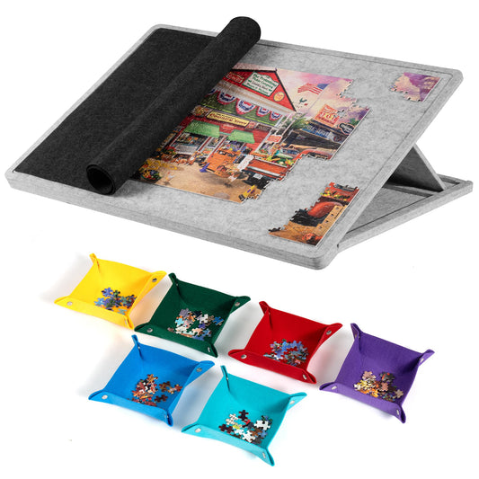Lavievert tilting puzzle board with 3-angle adjustable stand for comfortable viewing.