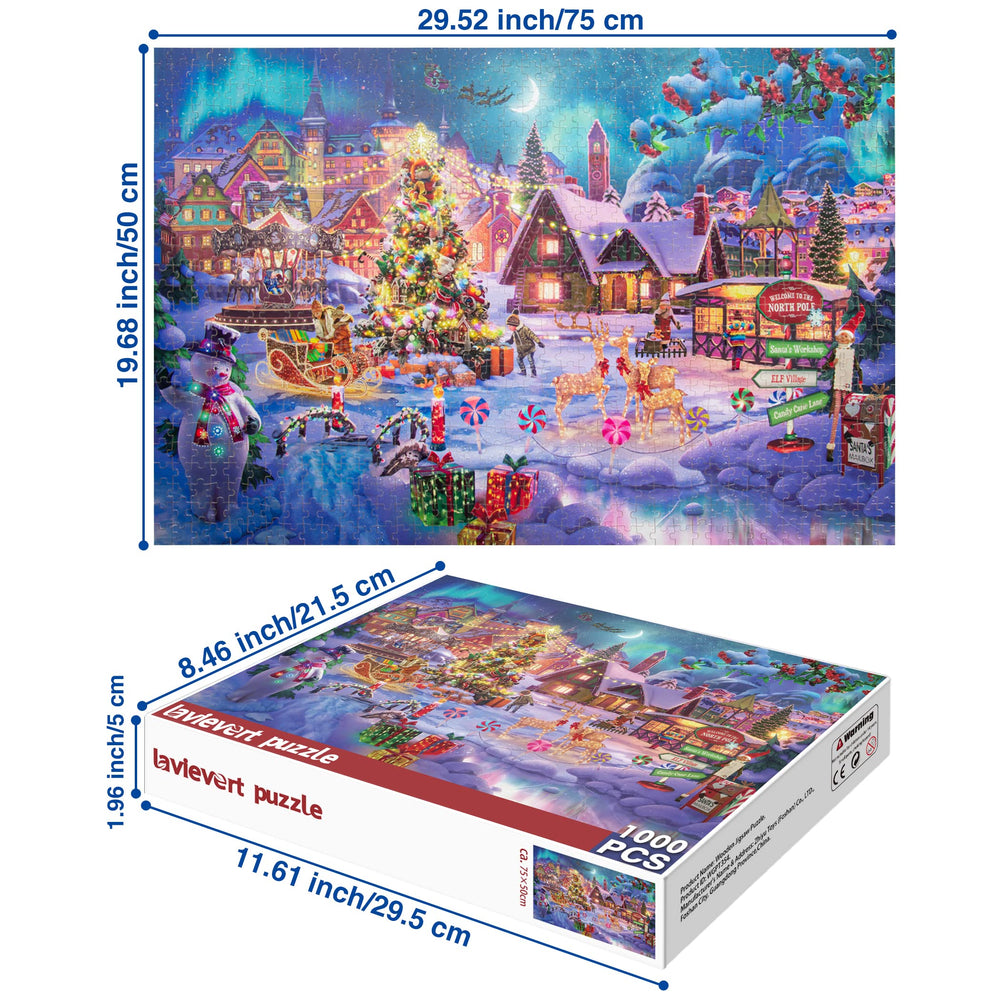 Lavievert 1000-piece wooden puzzle shows a Snowman for calm, focused leisure.