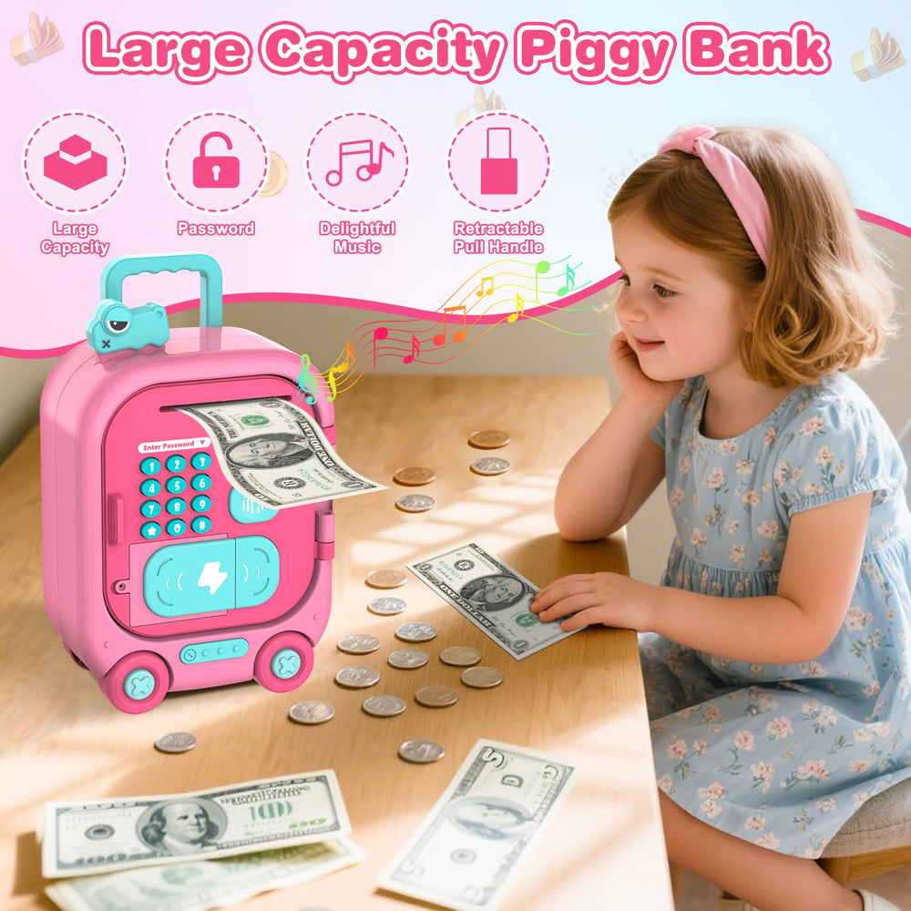Lawdiey coin and banknote slots for versatile deposits and organization.