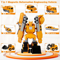 Lawfig Magnetic Transform 8-vehicle set encourages imaginative play and problem solving
