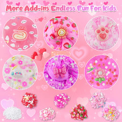 LAWOHO pink clear crystal slime with bubbles offers stretch and visual delight