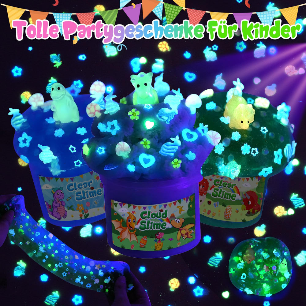 LAWOHO dinosaur charms sparkle during slime sessions.