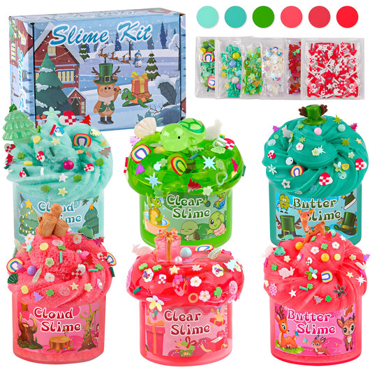 LAWOHO six-pack slime bottles arranged for creative play and learning