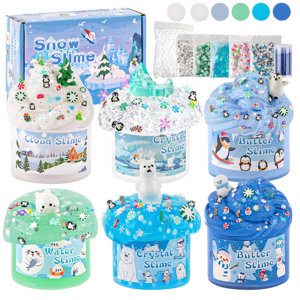 Lawoho Snow Slime Kit butter slime in action, soft and stretchable for kids' playtime.