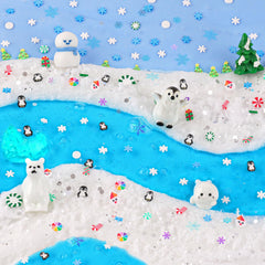 Lawoho Snow Slime Kit clear slime with bubbles, smooth and non-stick for stress-free play.