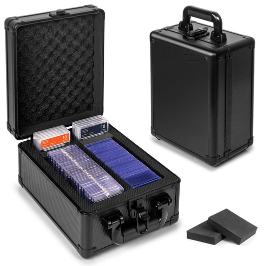 LAYAONE graded card storage box with top-loader capacity holds 250 cards for easy organization.